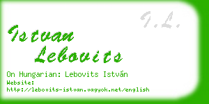 istvan lebovits business card